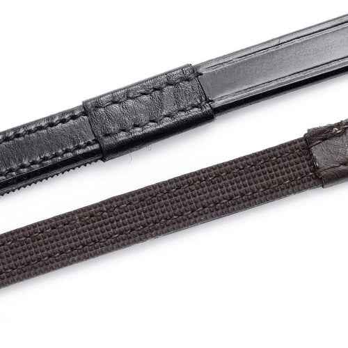 Hy Equestrian Half Rubber Show Reins Brown