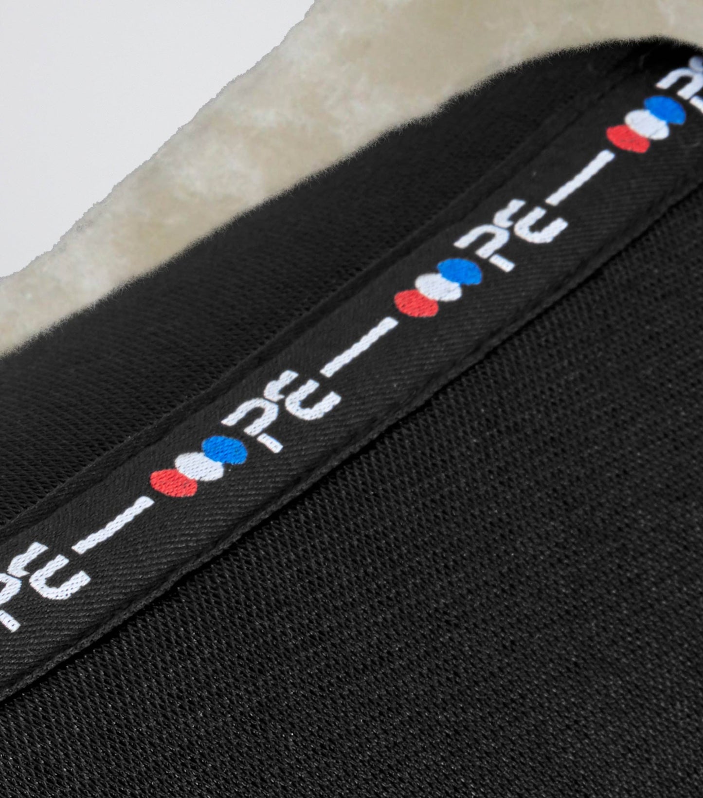 Premier Equine Airtechnology Shockproof Wool Saddle Pad - Half Pad Black/Natural Wool