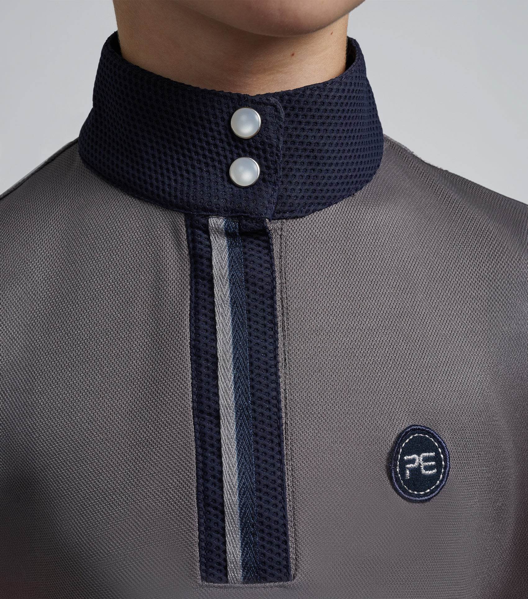 Premier Equine Mini Amia Girl's Technical Short Sleeve Riding Top Grey - N P Equestrian & Pet Supplies Ltd