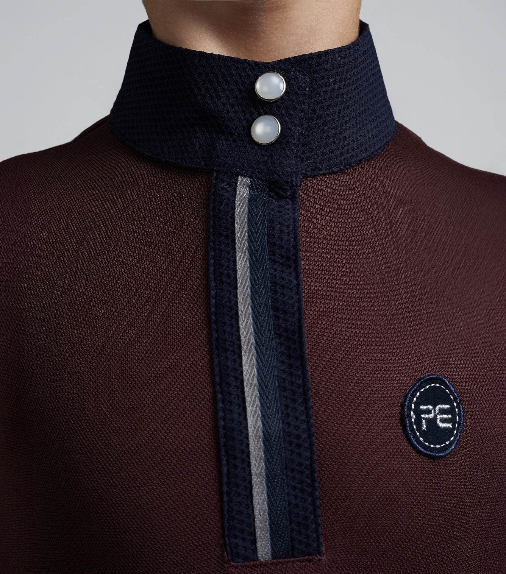 Premier Equine Mini Amia Girl's Technical Short Sleeve Riding Top Wine - N P Equestrian & Pet Supplies Ltd