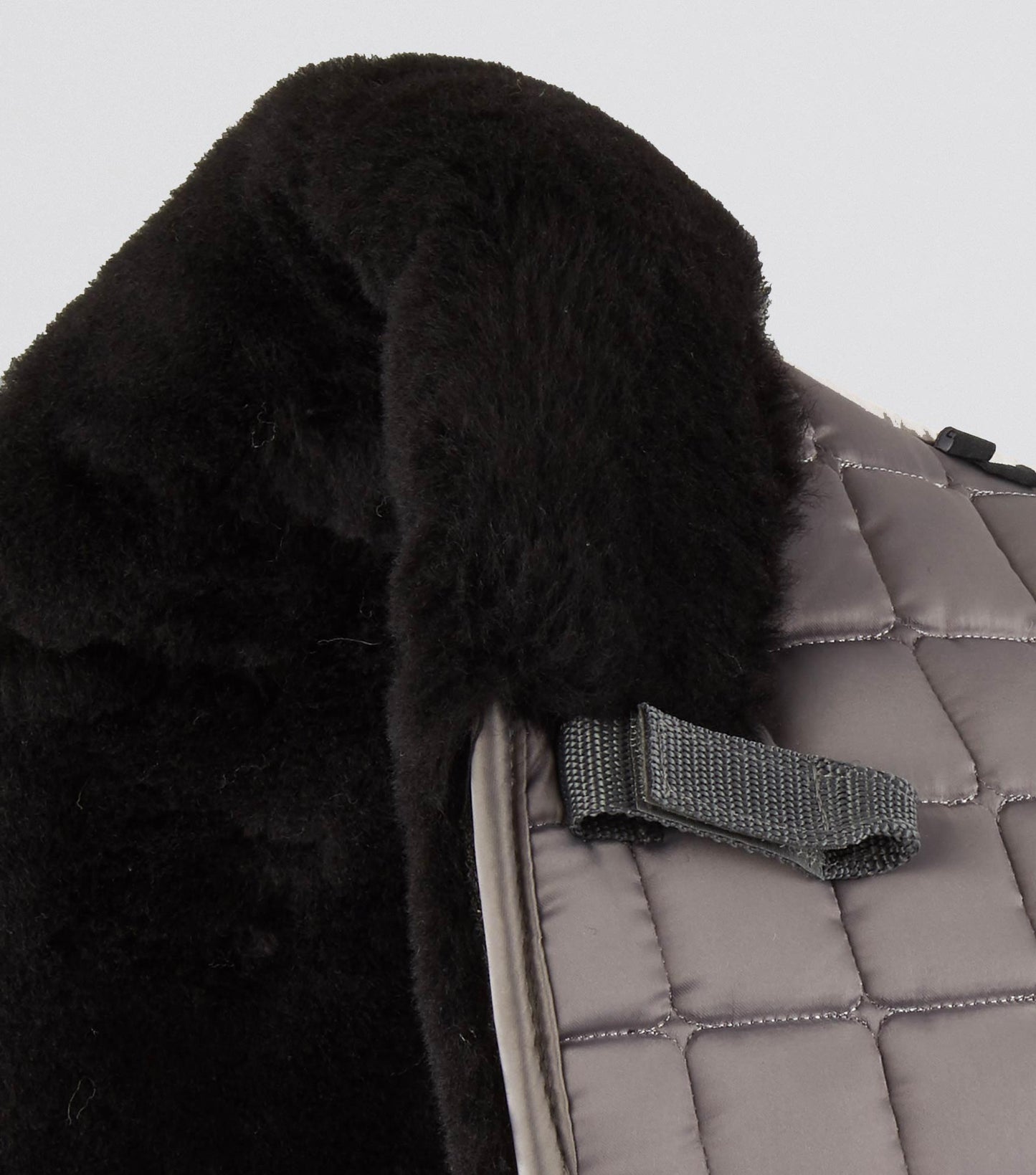 Premier Equine Atlantis CC Satin Wool Dressage Square Grey/Black Wool