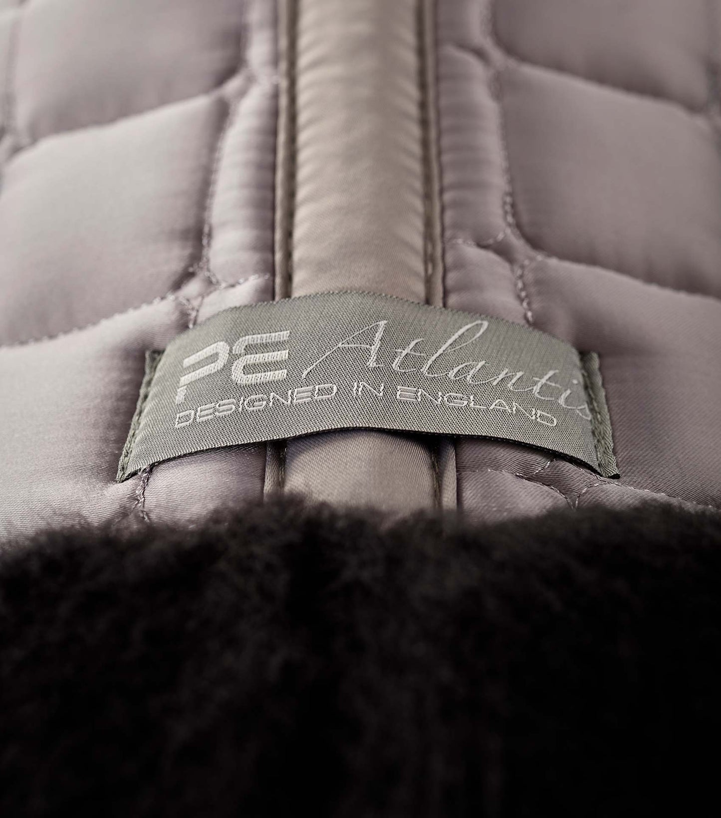 Premier Equine Atlantis CC Satin Wool Dressage Square Grey/Black Wool