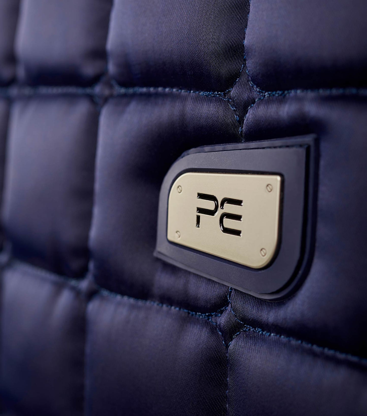 Premier Equine Atlantis CC Satin Wool Dressage Square Navy/Natural Wool