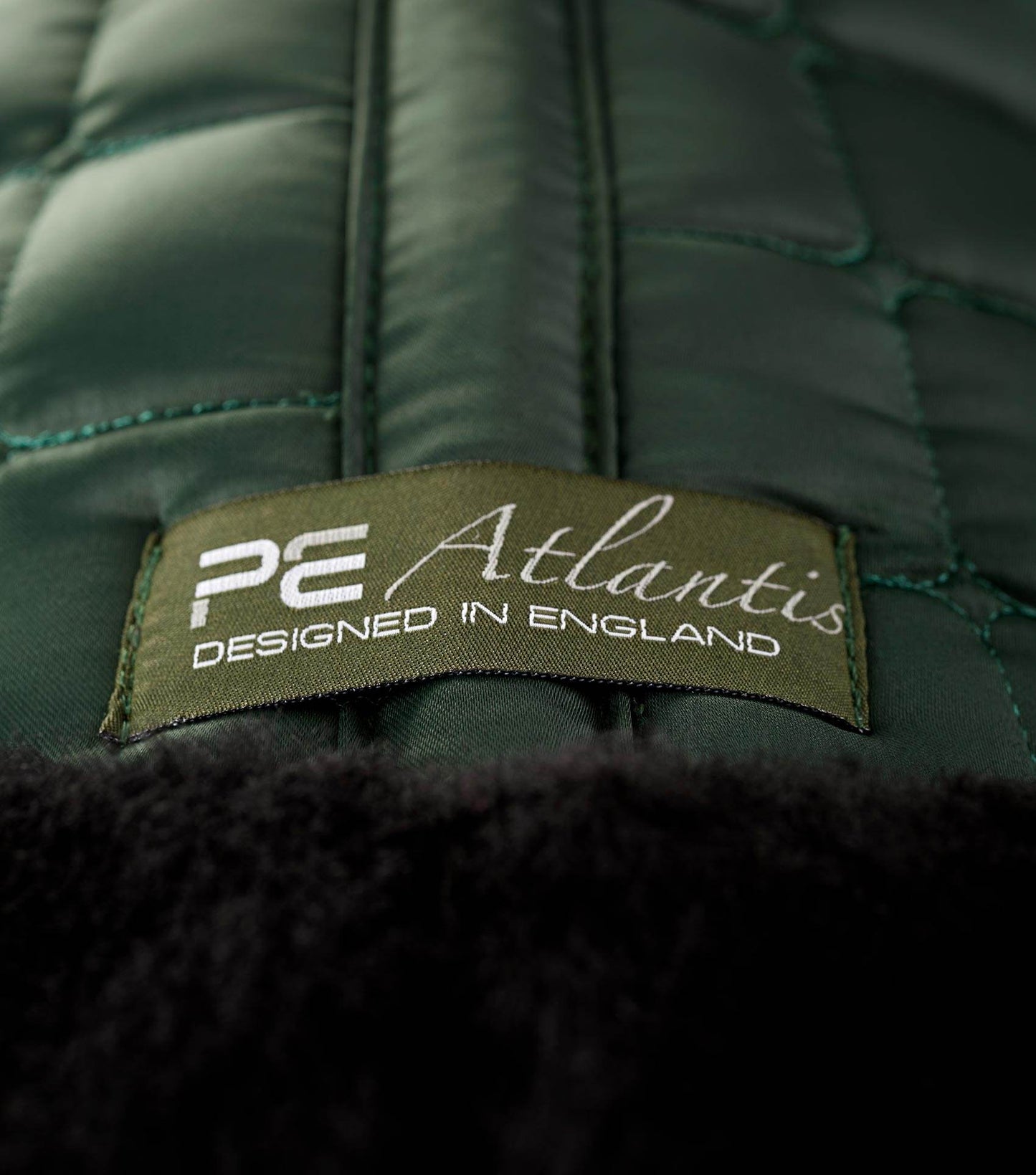Premier Equine Atlantis CC Satin Wool Dressage Square Olive/Black Wool - N P Equestrian & Pet Supplies Ltd