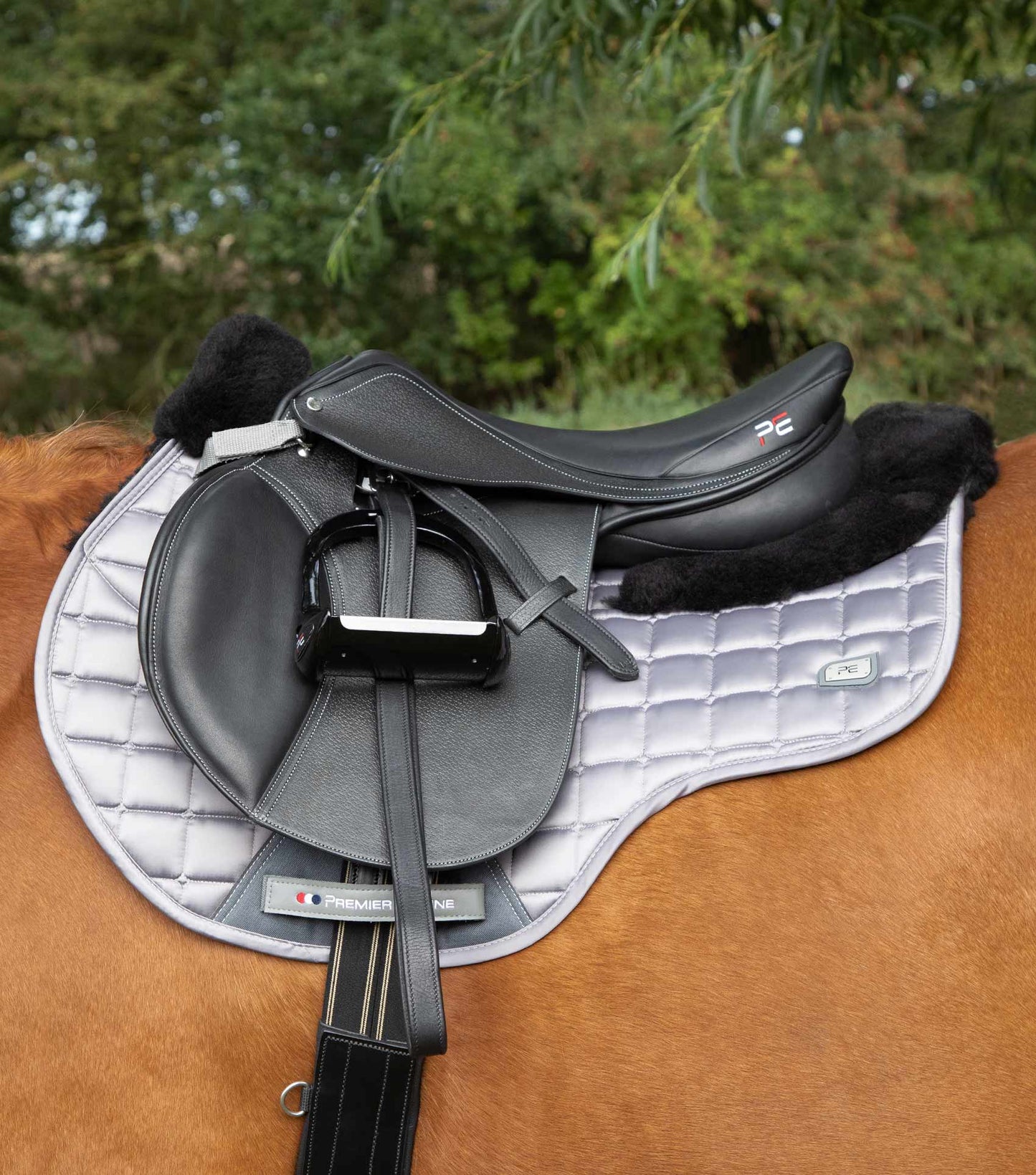 Premier Equine Atlantis CC Satin Wool GP/Jump Square Grey/Black Wool