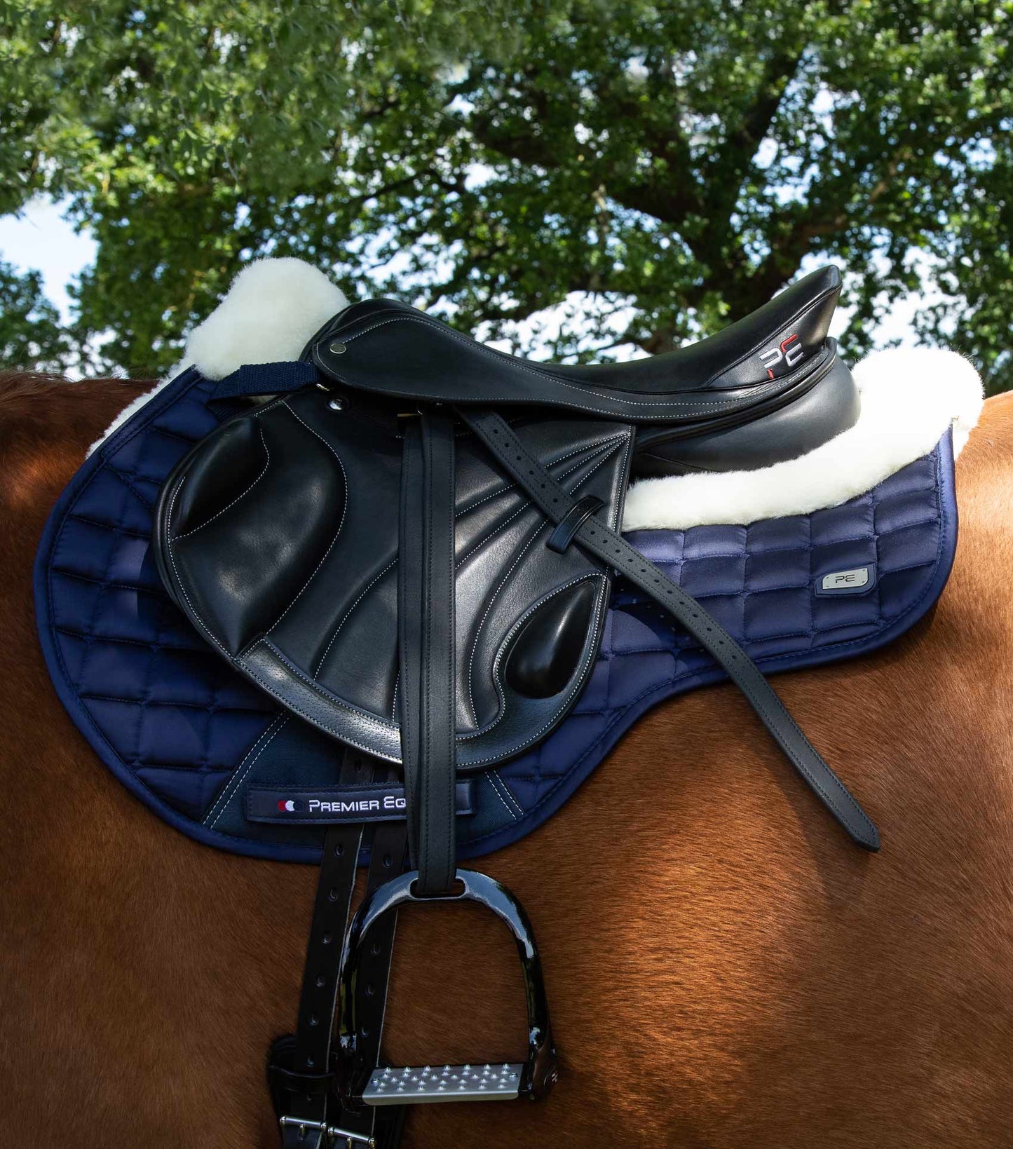 Premier Equine Atlantis CC Satin Wool GP/Jump Square Navy/Natural Wool