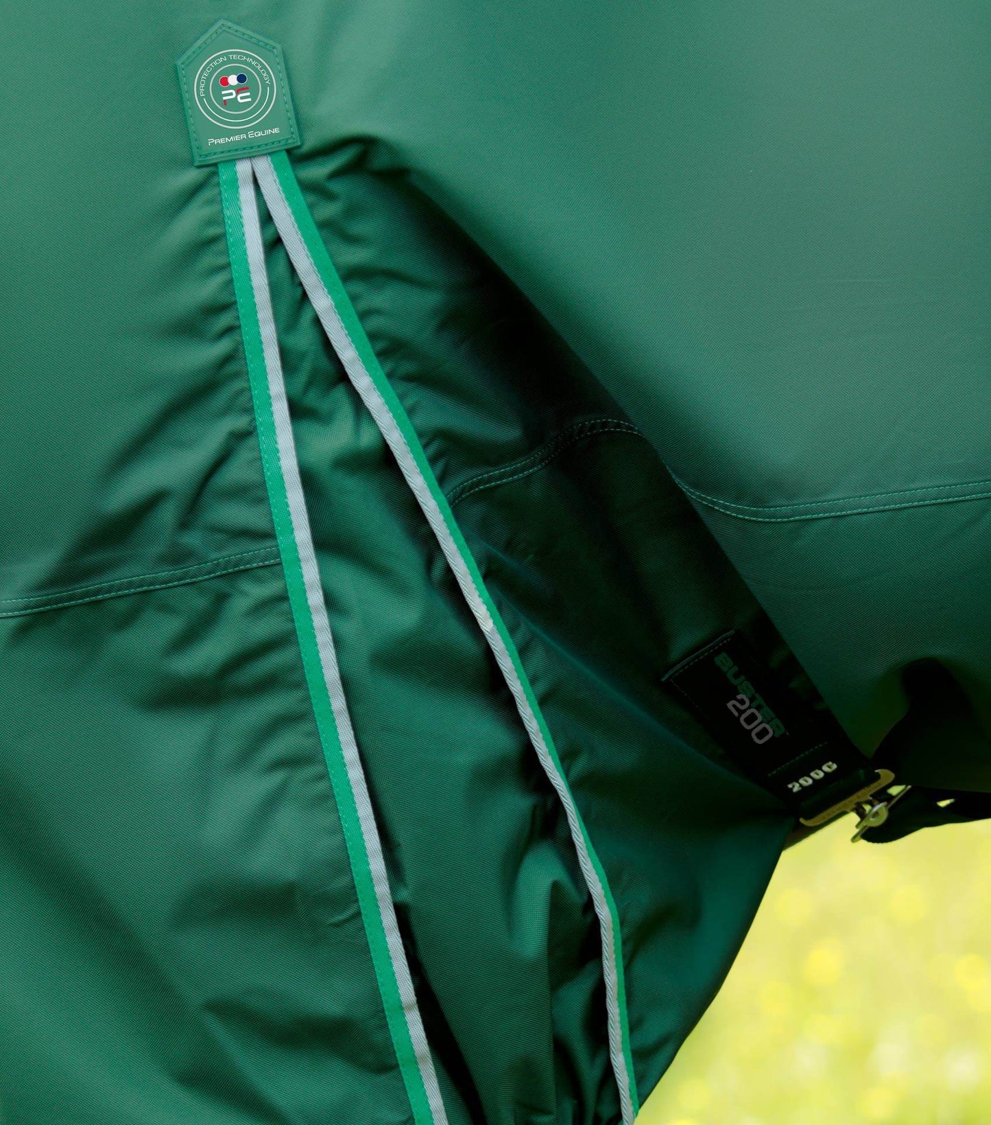 Premier Equine Buster 200g Turnout Rug with Snug-Fit Neck Cover Green - N P Equestrian & Pet Supplies Ltd