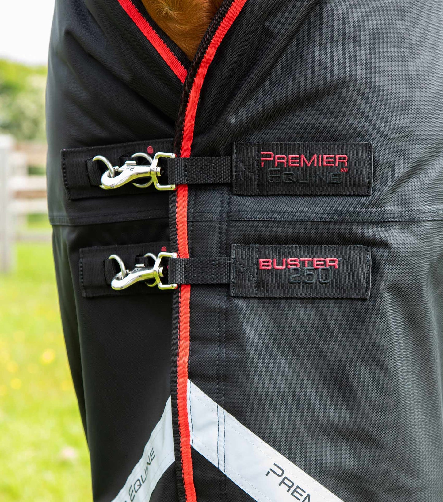 Premier Equine Buster 250g Turnout Rug with Classic Neck Cover Black