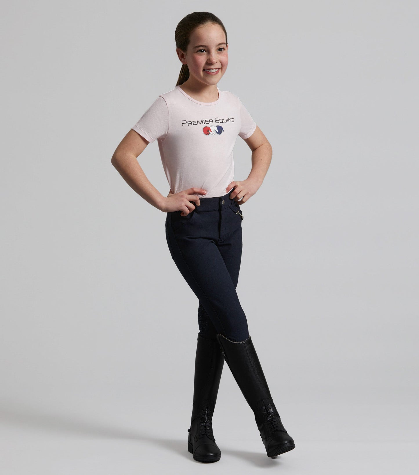 Premier Equine Chiaro Girls Cotton Riding T-Shirt Pink