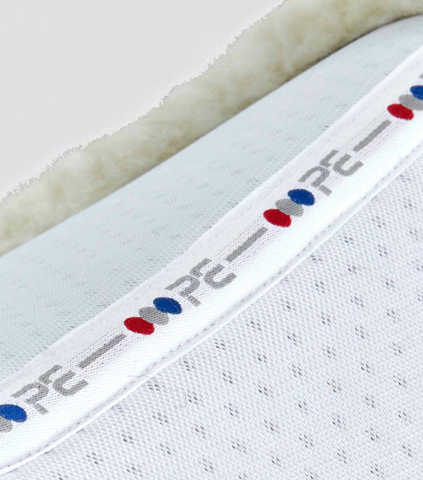 Premier Equine Close Contact Airtechnology Shockproof Wool Saddle Pad - GP/Jump Square White/Natural Wool