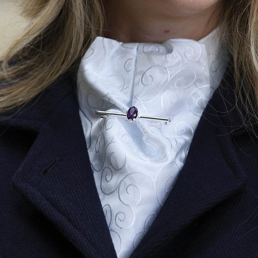 Equetech Deluxe Amethyst Stock Pin - N P Equestrian & Pet Supplies Ltd