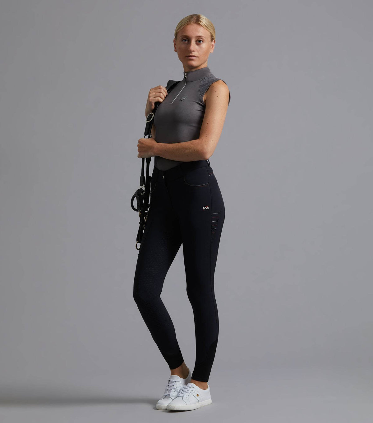 Premier Equine Derina Ladies Technical Sleeveless Riding Top Anthracite Grey - N P Equestrian & Pet Supplies Ltd