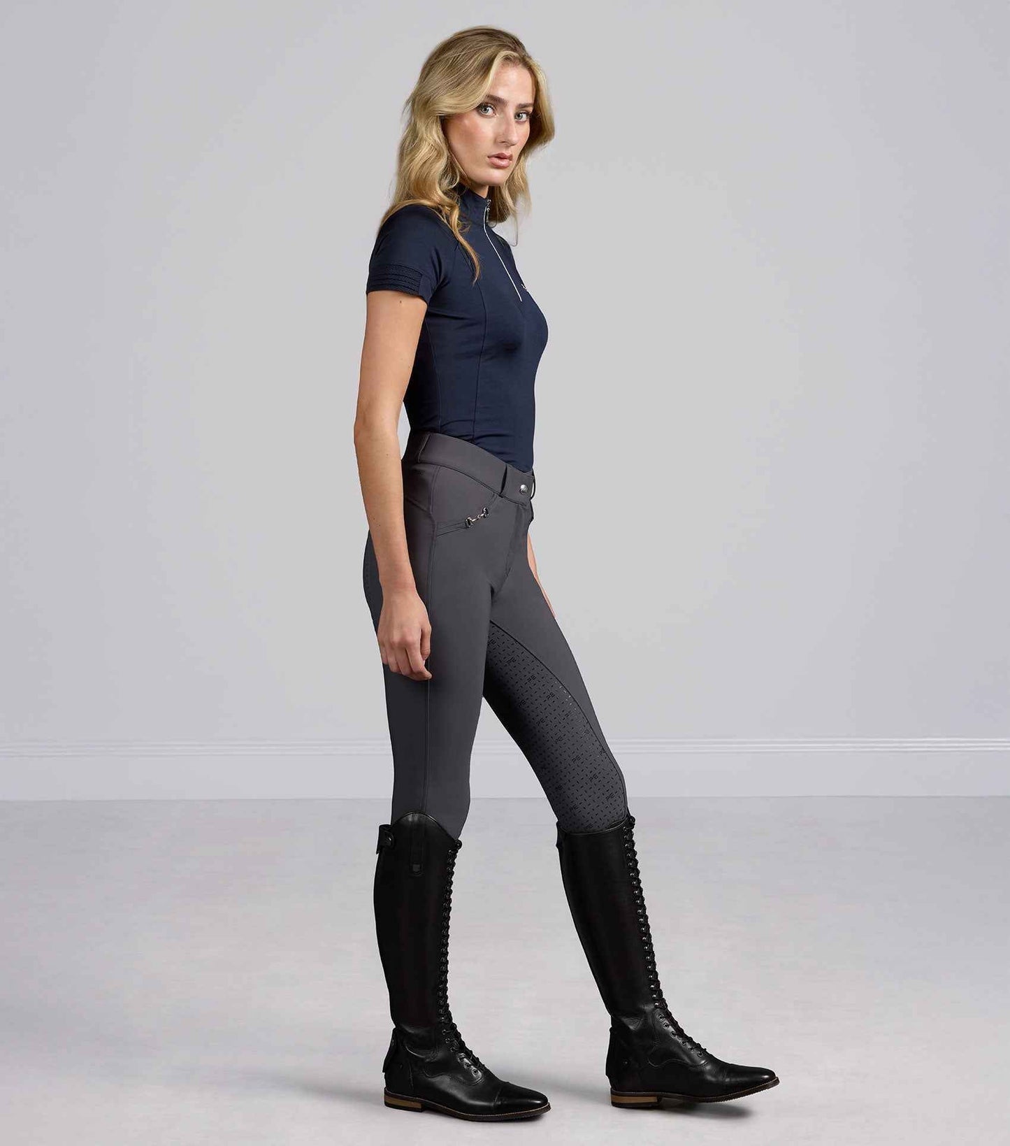 Premier Equine Filetto Womens Gel Full Seat Riding Breeches - Anthracite