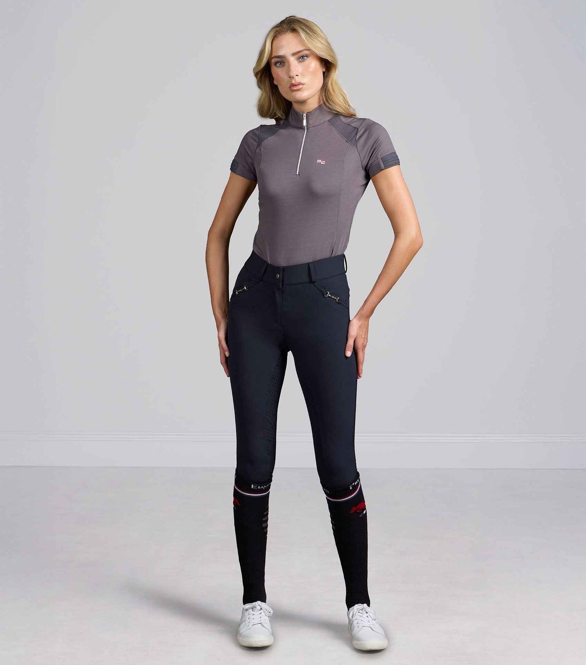 Premier Equine Filetto Womens Gel Full Seat Riding Breeches - Navy
