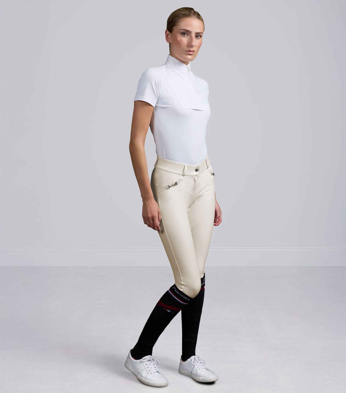 Premier Equine Filetto Womens Gel Full Seat Riding Breeches - Vanilla