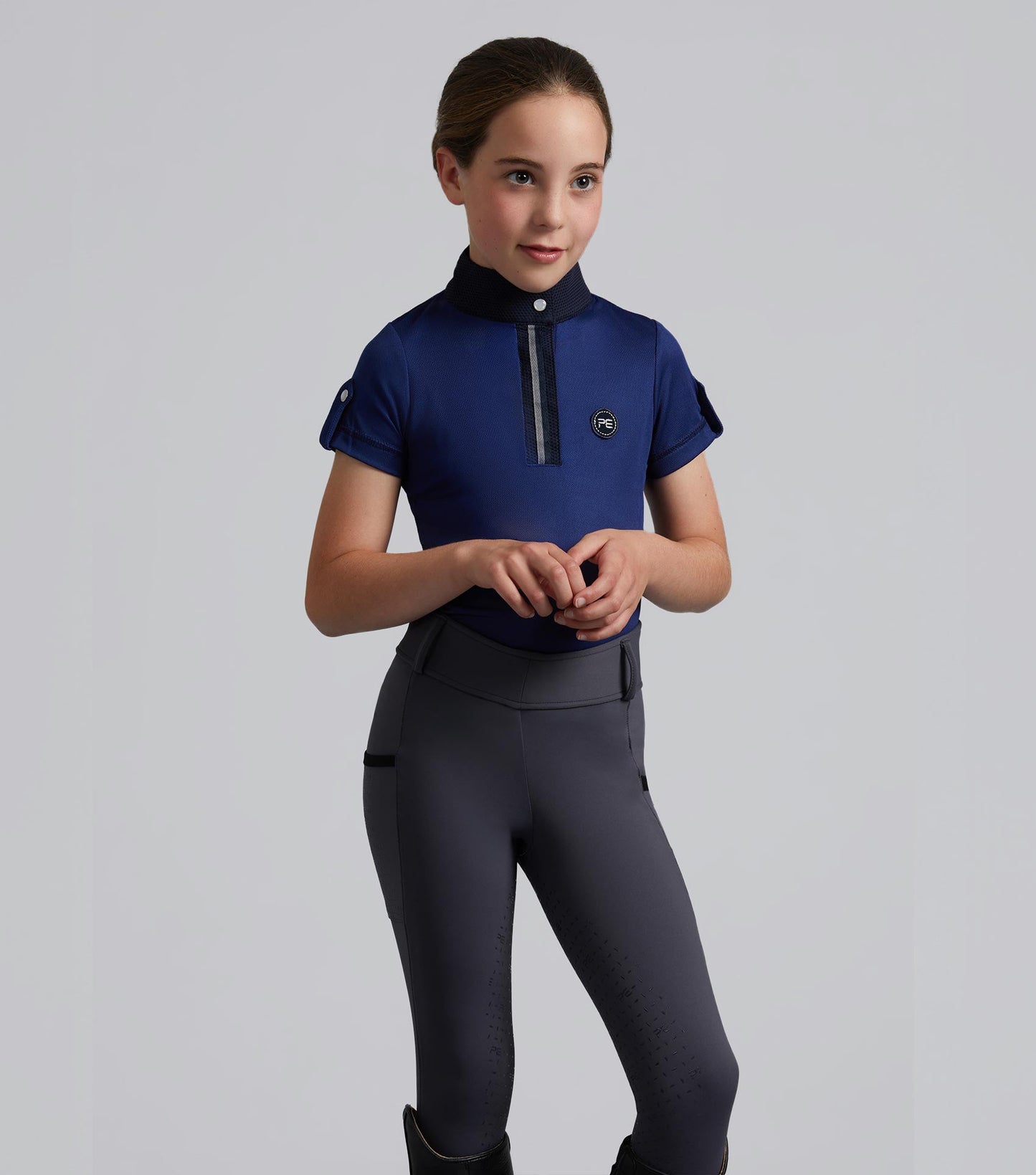 Premier Equine Concerto Girls Riding Tights Dove Stone Grey