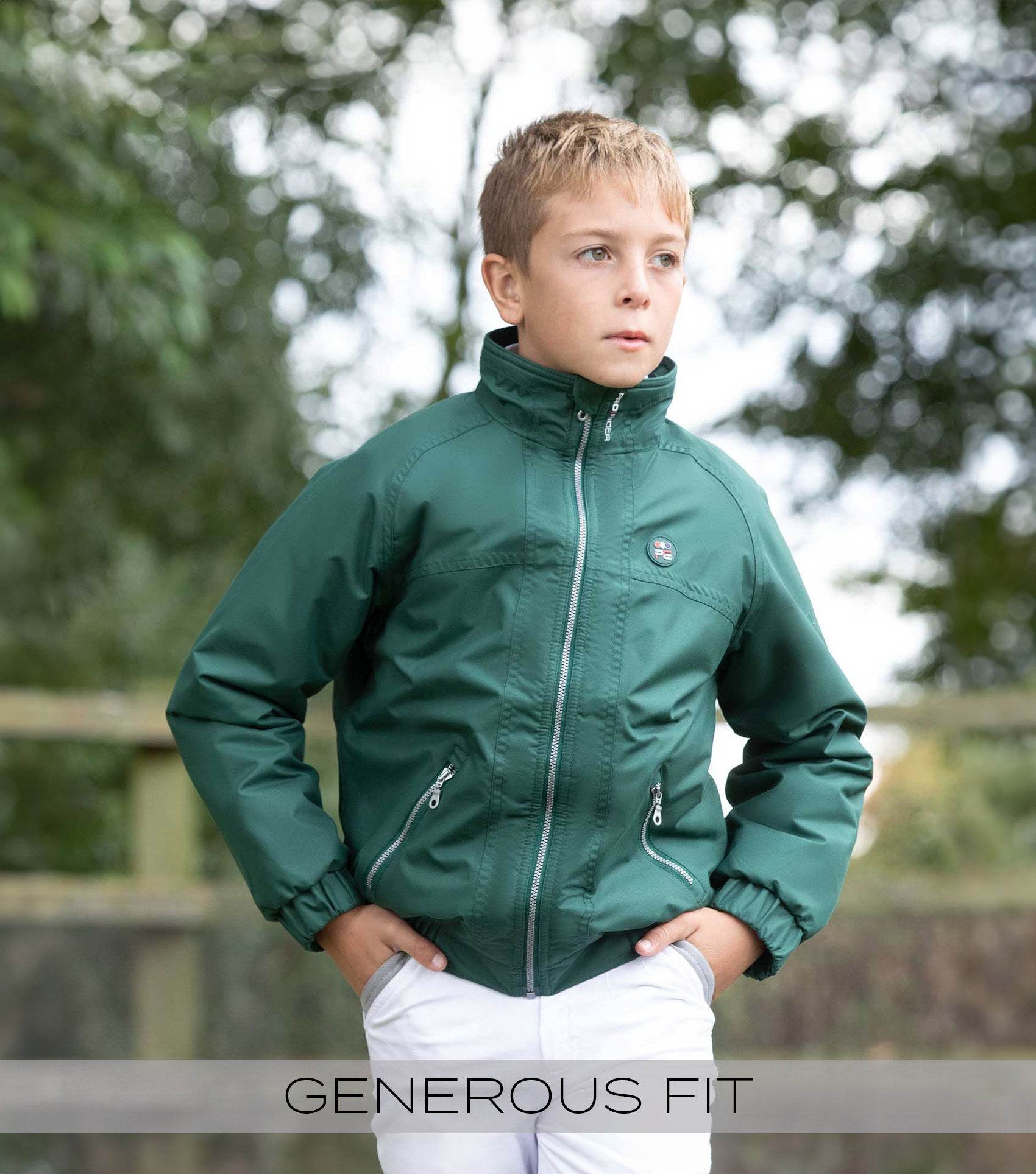 Premier Equine Junior Pro Rider Unisex Riding Jacket Green - N P Equestrian & Pet Supplies Ltd