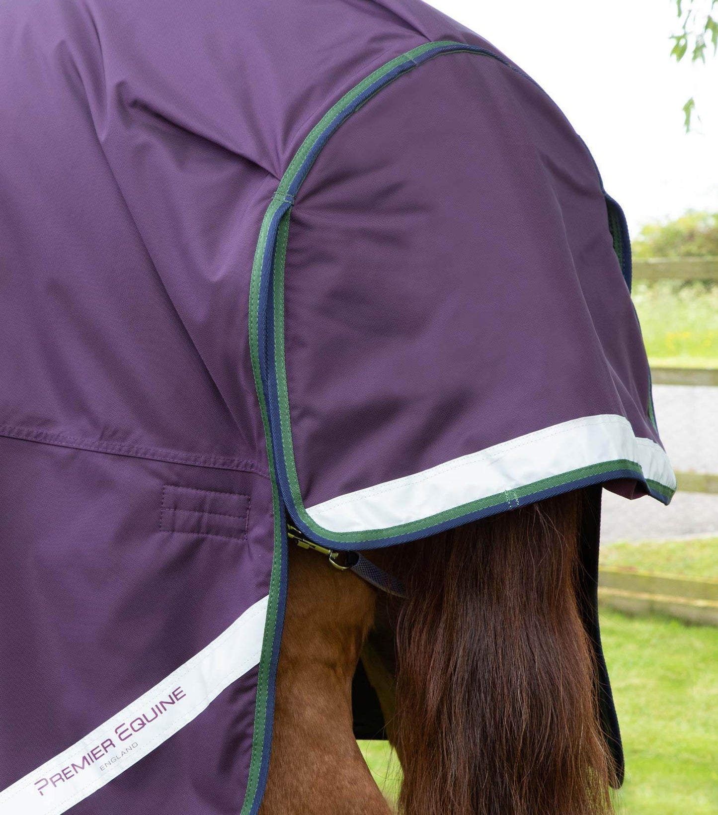 Premier Equine Buster Hardy 100g Half Neck Turnout Rug Purple - N P Equestrian & Pet Supplies Ltd