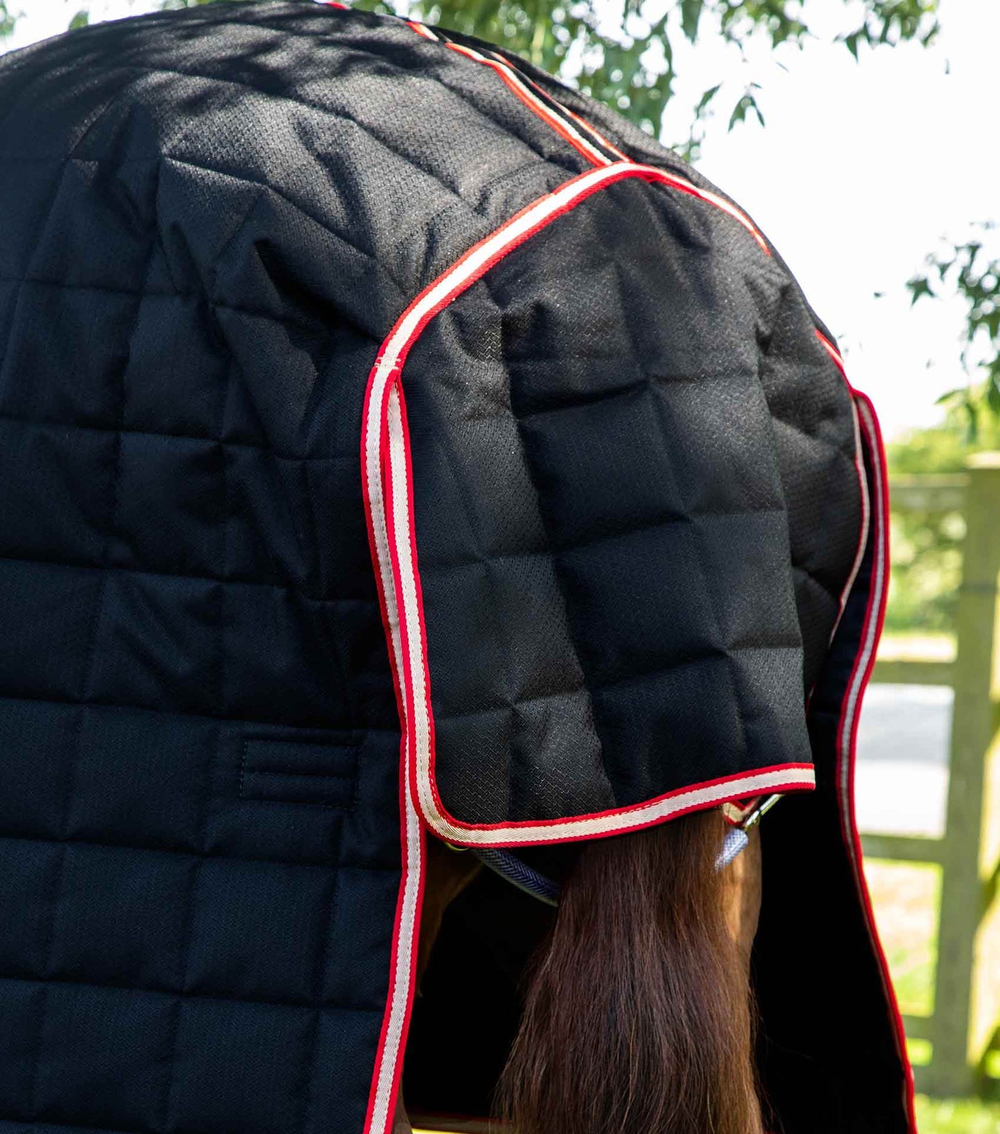 Premier Equine Lucanta 450g Stable Rug with Neck Cover Black - N P Equestrian & Pet Supplies Ltd
