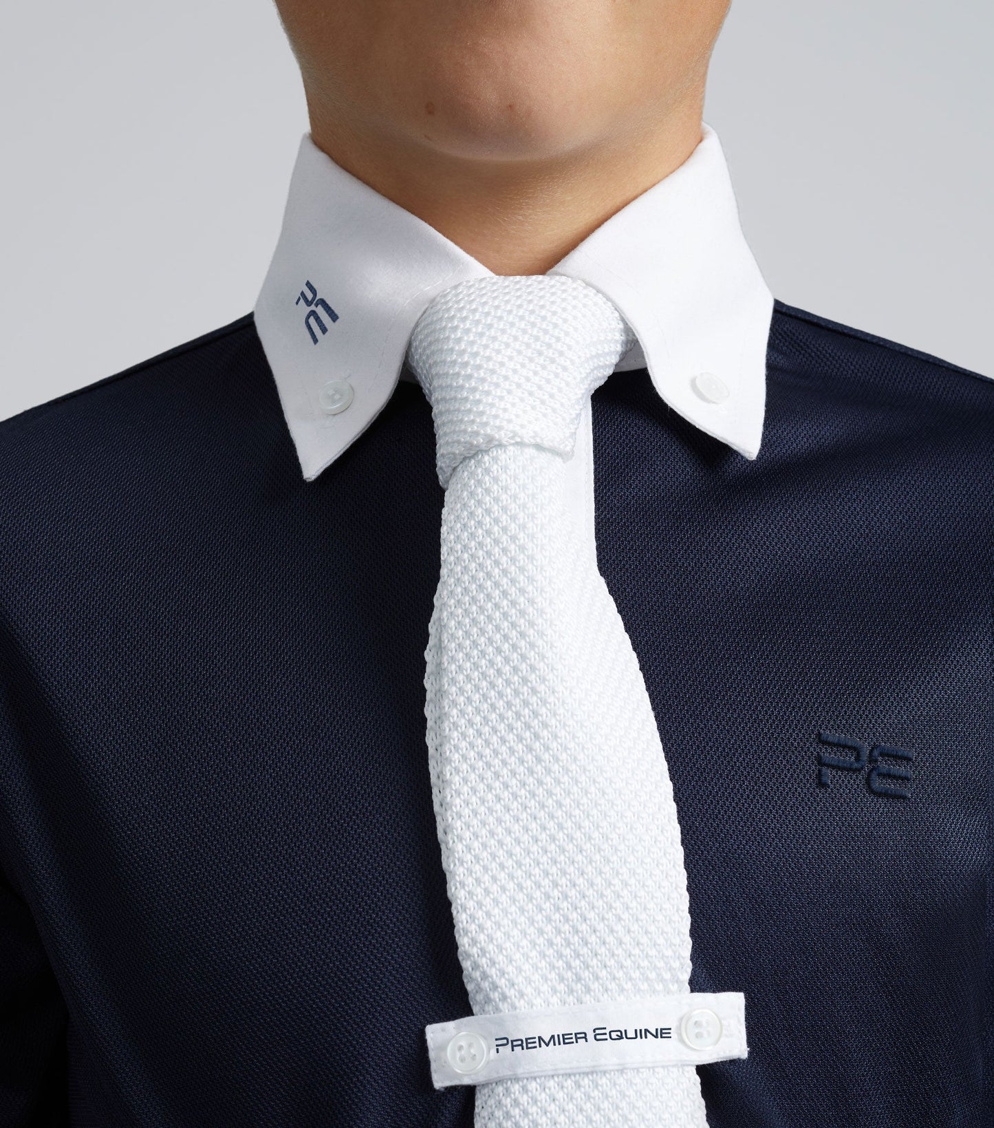 Premier Equine Mini Giulio Boy's Long Sleeve Show Shirt Navy