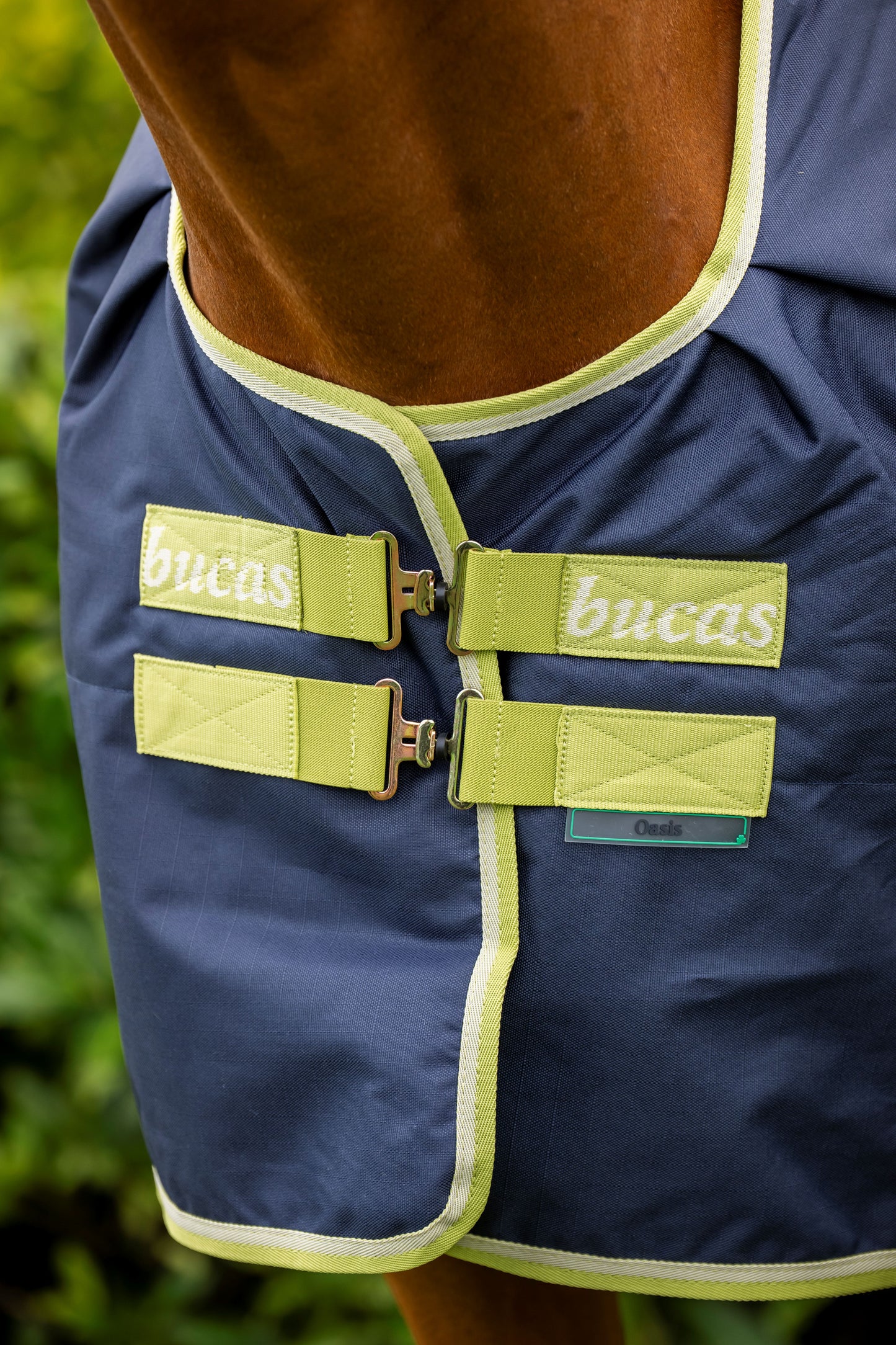 Bucas Oasis 100g Turnout Rug With Neck - Grey/Lime