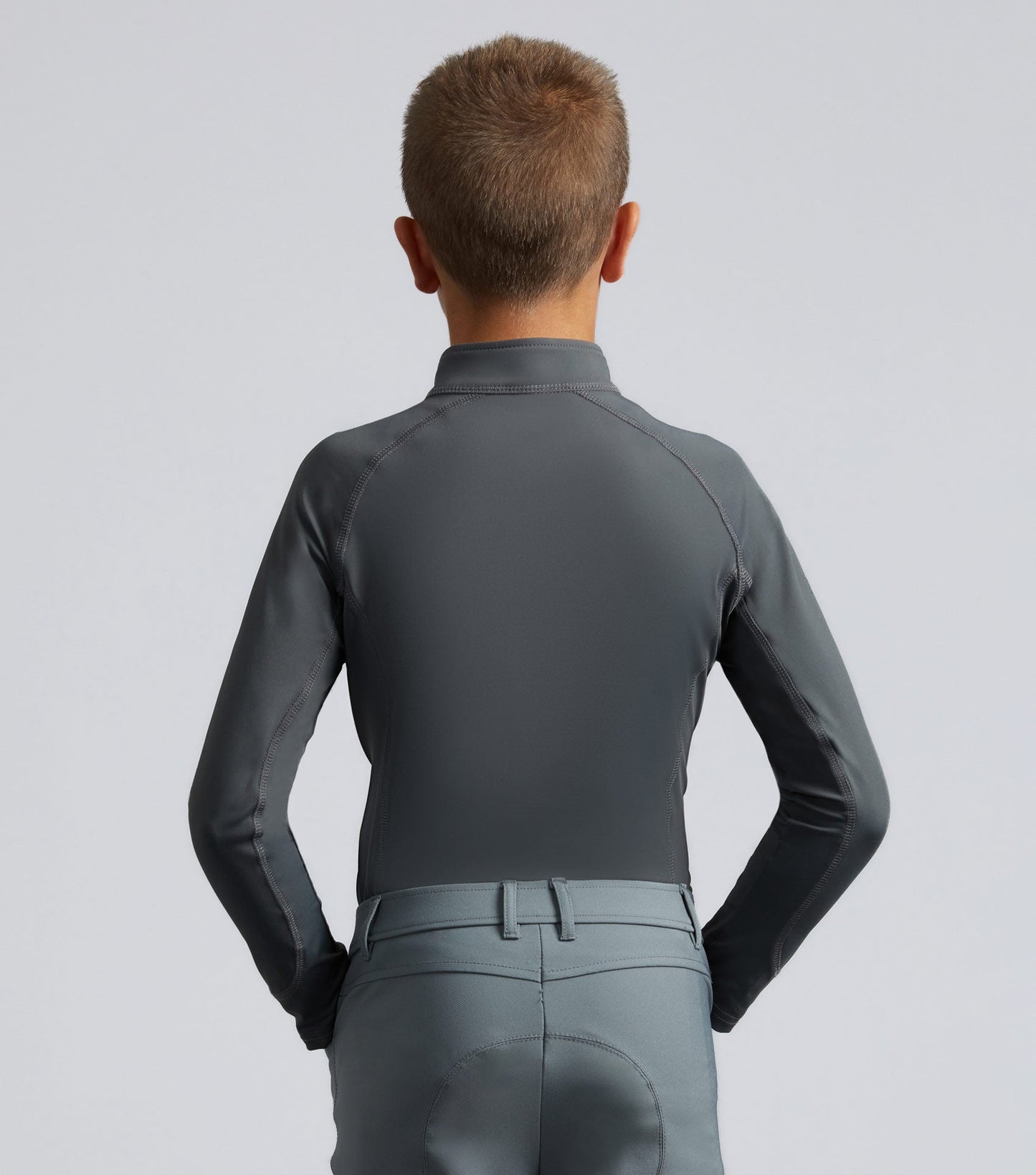 Premier Equine Junior Ombretta Technical Riding Top Anthracite Grey