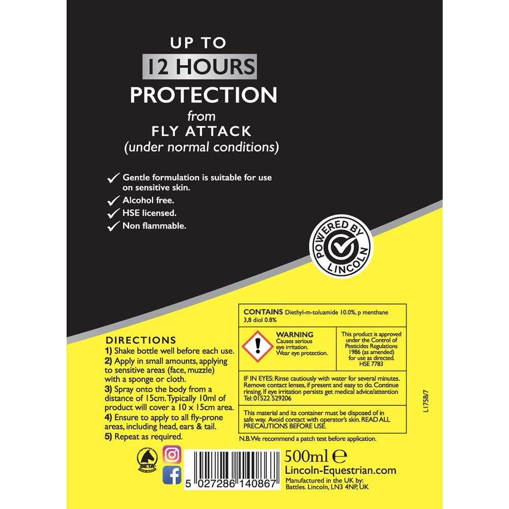 Lincoln Water Based Fly Repellent - N P Equestrian & Pet Supplies Ltd