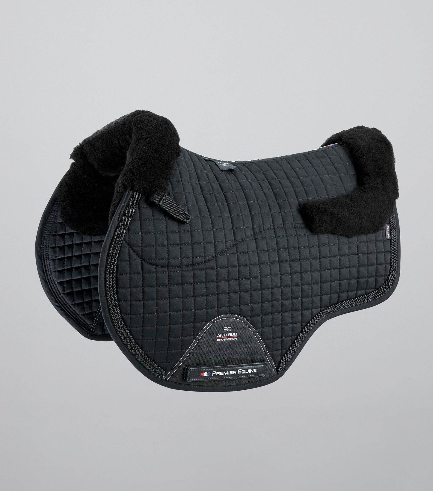 Premier Equine Pony Close Contact Merino Wool Half Lined European GP/ Jump Square Black/Black Wool - N P Equestrian & Pet Supplies Ltd