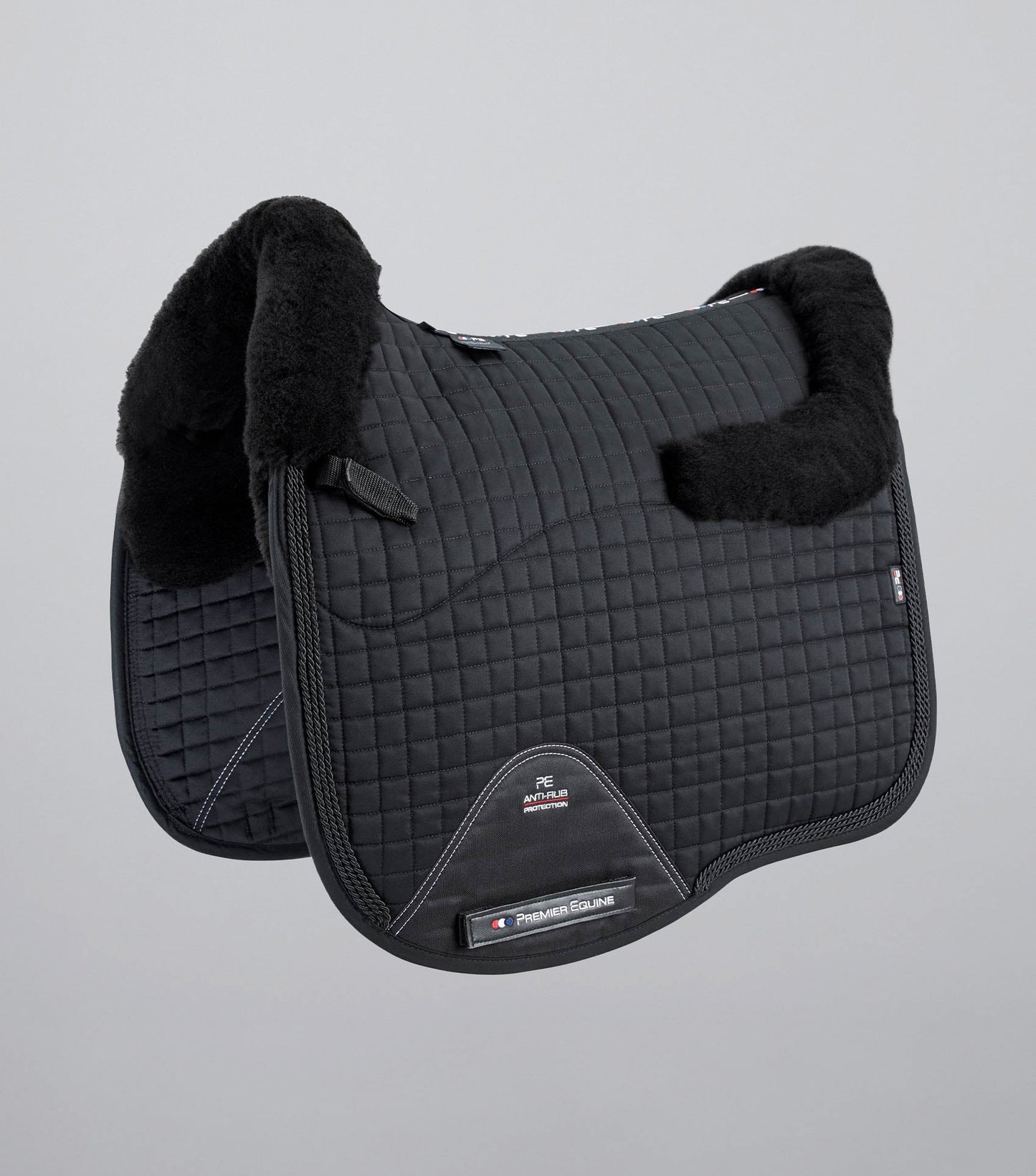 Premier Equine Pony Close Contact Merino Wool Half Lined European Dressage Square Black/Black Wool