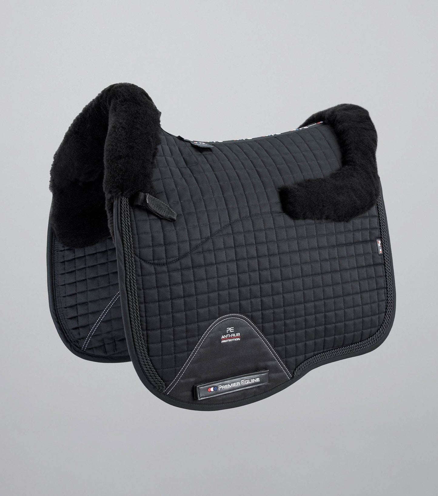 Premier Equine Pony Close Contact Merino Wool Half Lined European Dressage Square Black/Black Wool - N P Equestrian & Pet Supplies Ltd