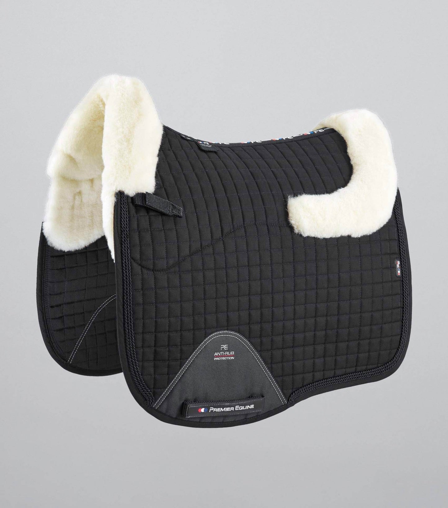 Premier Equine Pony Close Contact Merino Wool Half Lined European Dressage Square Black/Natural Wool - N P Equestrian & Pet Supplies Ltd