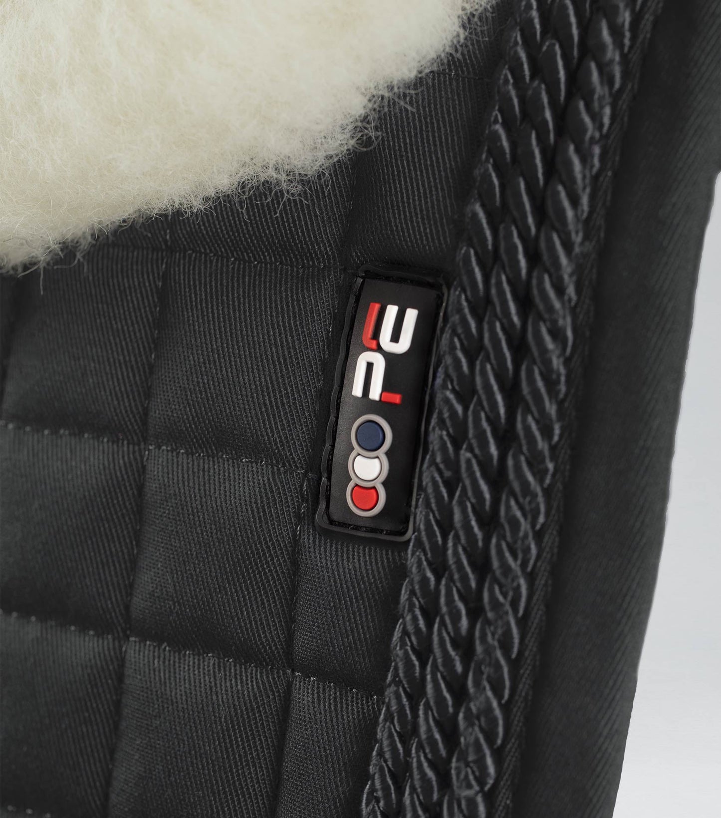 Premier Equine Pony Close Contact Merino Wool Half Lined European Dressage Square Black/Natural Wool
