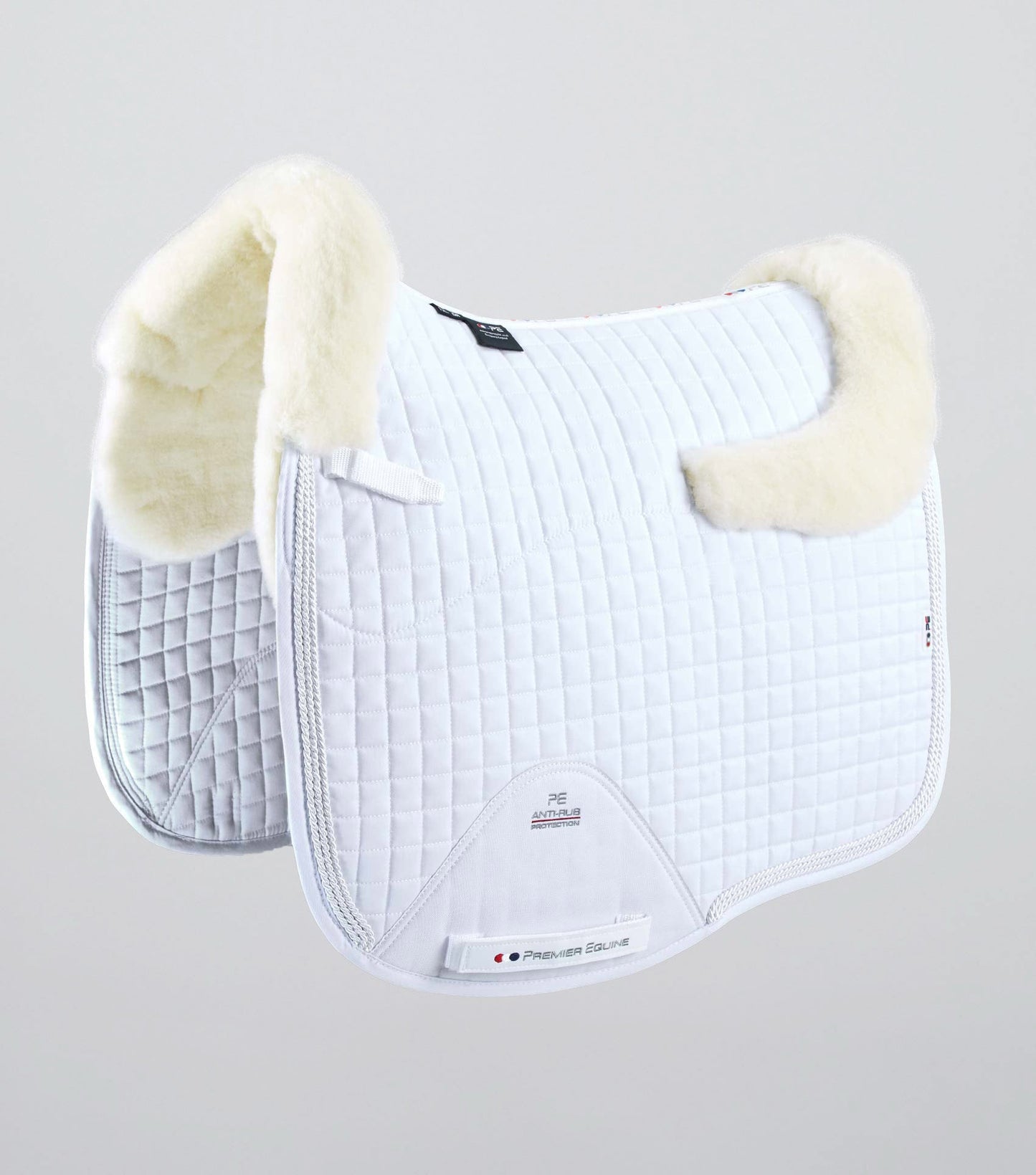 Premier Equine Pony Close Contact Merino Wool Half Lined European Dressage Square White/Natural Wool