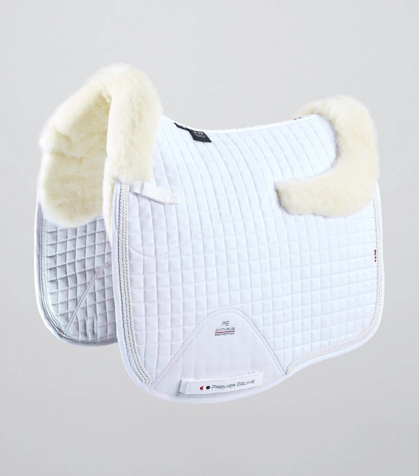 Premier Equine Pony Close Contact Merino Wool Half Lined European Dressage Square White/Natural Wool - N P Equestrian & Pet Supplies Ltd