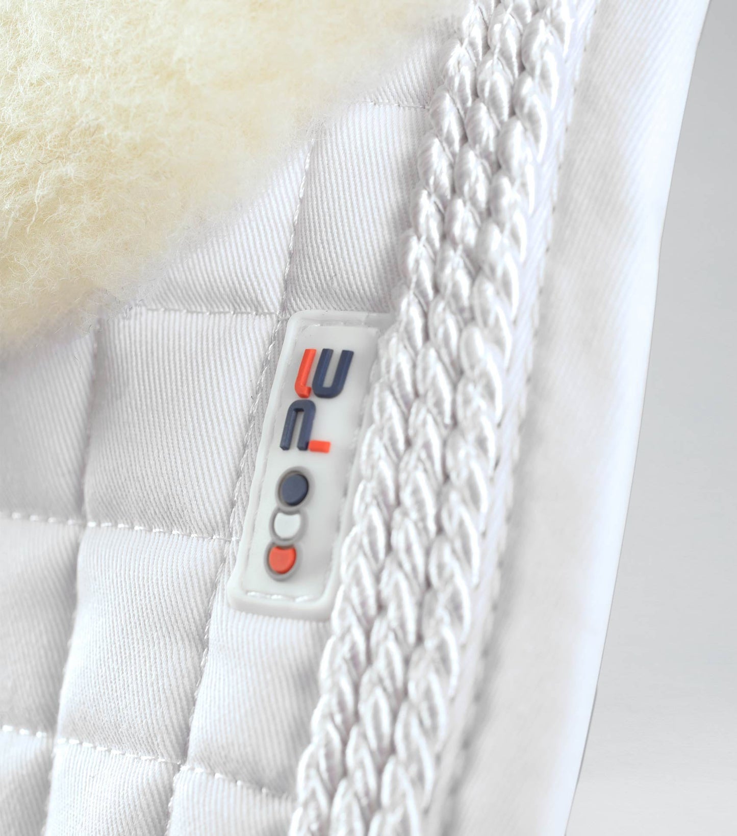 Premier Equine Pony Close Contact Merino Wool Half Lined European Dressage Square White/Natural Wool