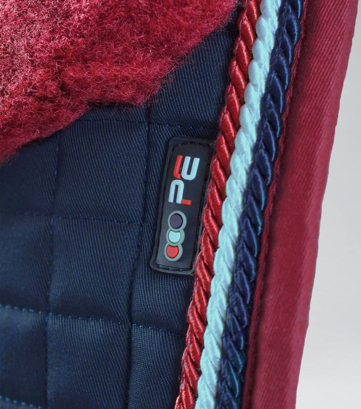 Premier Equine Pony Close Contact Merino Wool Half Lined European GP/ Jump Square Navy/Burgundy Wool - N P Equestrian & Pet Supplies Ltd