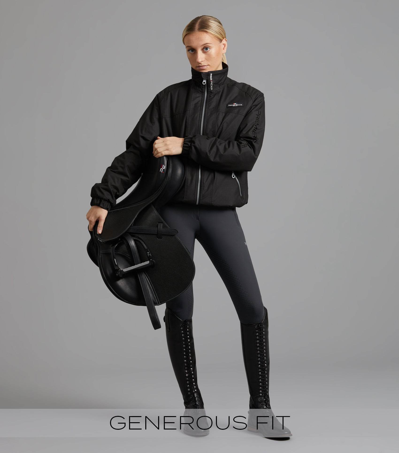 Premier Equine Pro Rider Unisex Waterproof Riding Jacket Black - N P Equestrian & Pet Supplies Ltd