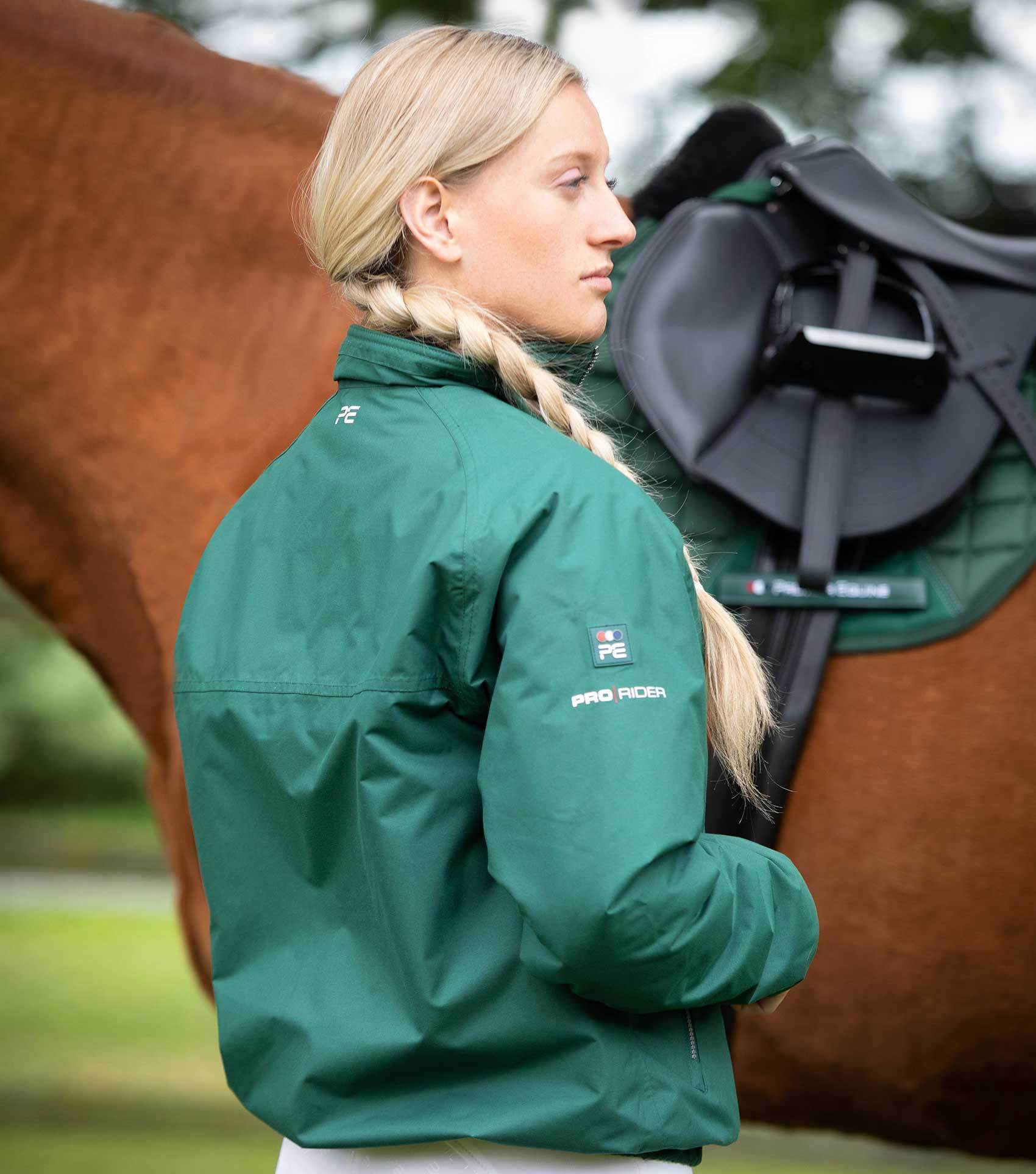 Premier Equine Pro Rider Unisex Waterproof Riding Jacket Green - N P Equestrian & Pet Supplies Ltd