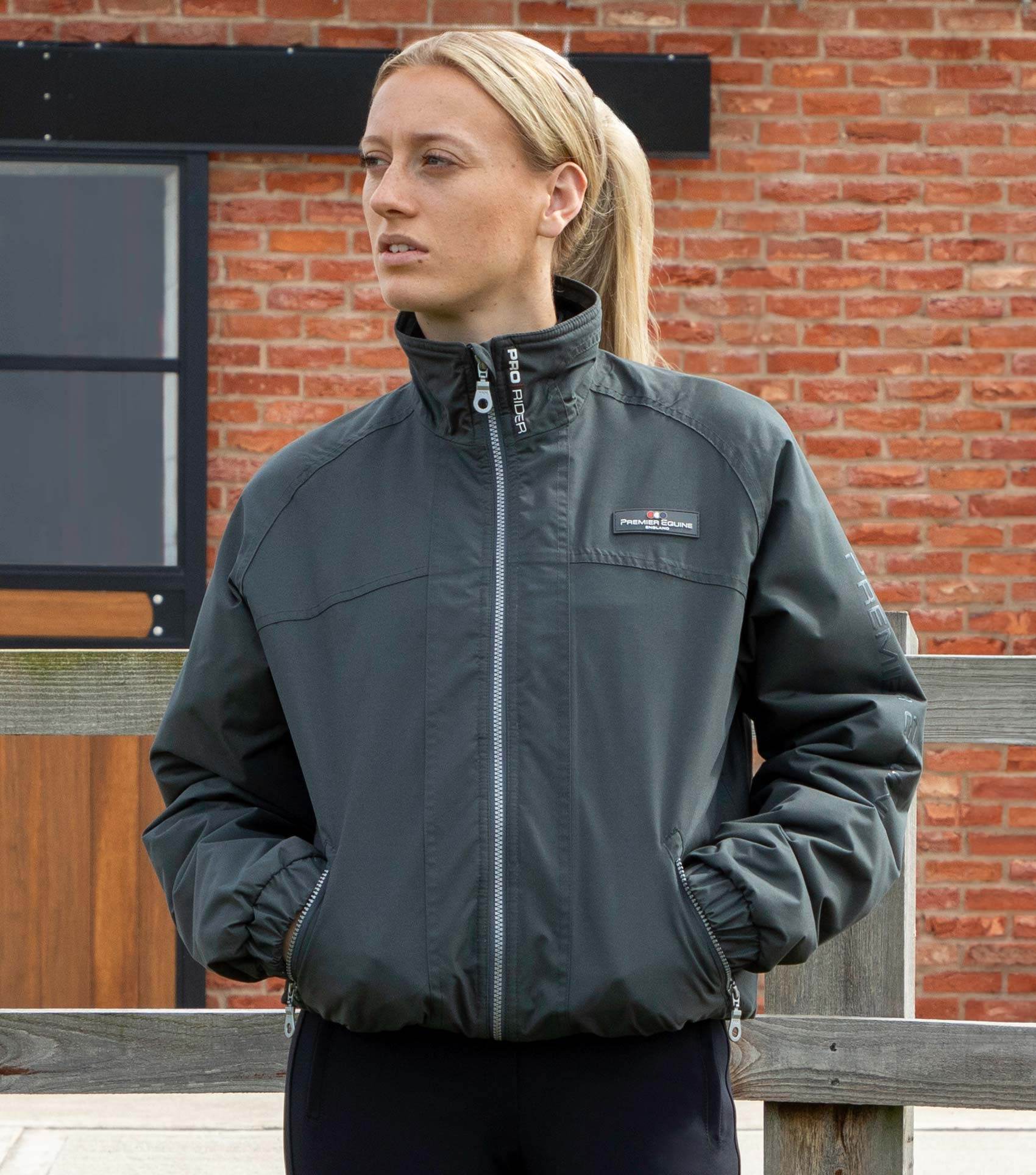 Premier Equine Pro Rider Unisex Waterproof Riding Jacket Anthracite Grey - N P Equestrian & Pet Supplies Ltd