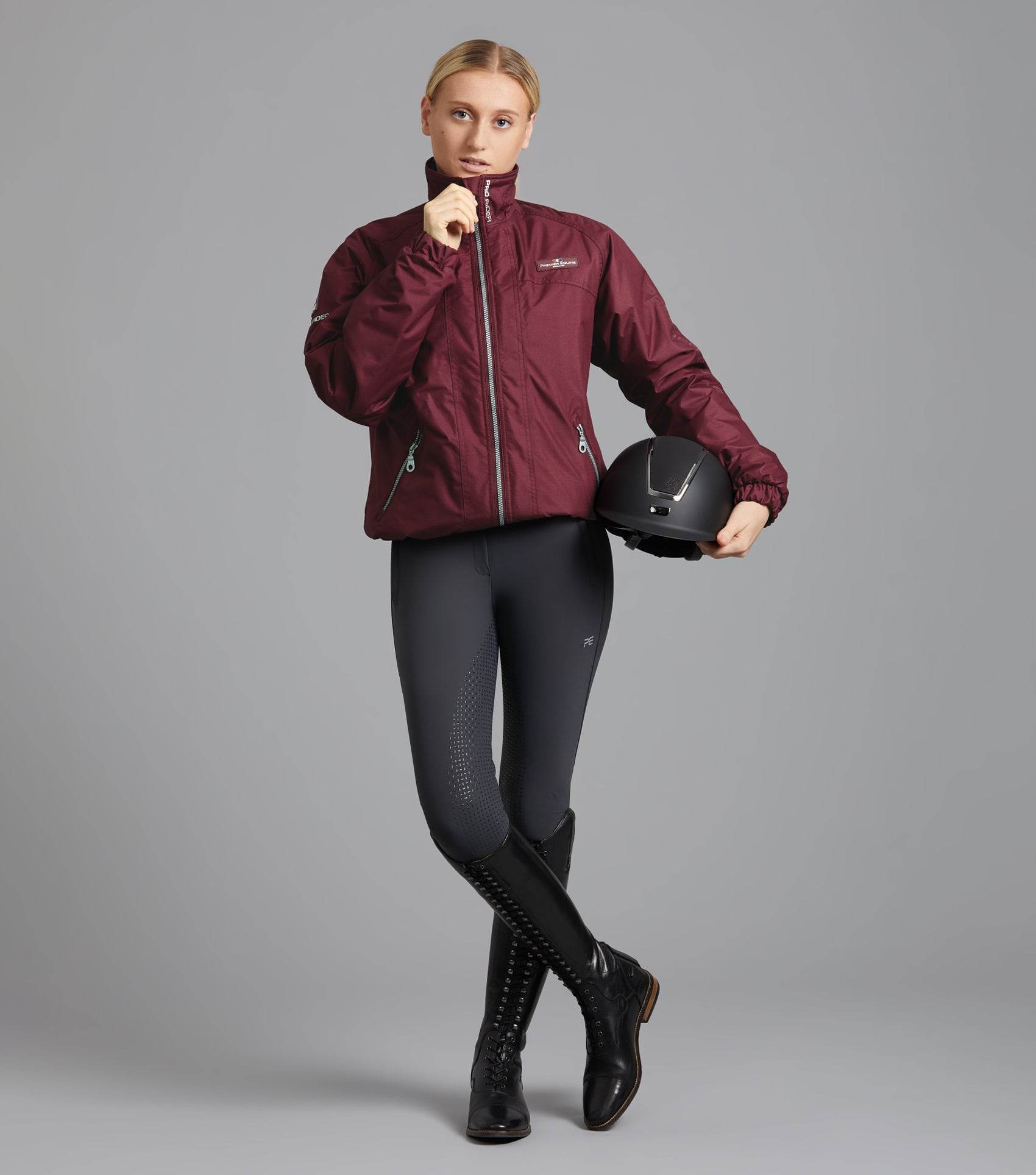 Premier Equine Pro Rider Unisex Waterproof Riding Jacket Wine - N P Equestrian & Pet Supplies Ltd