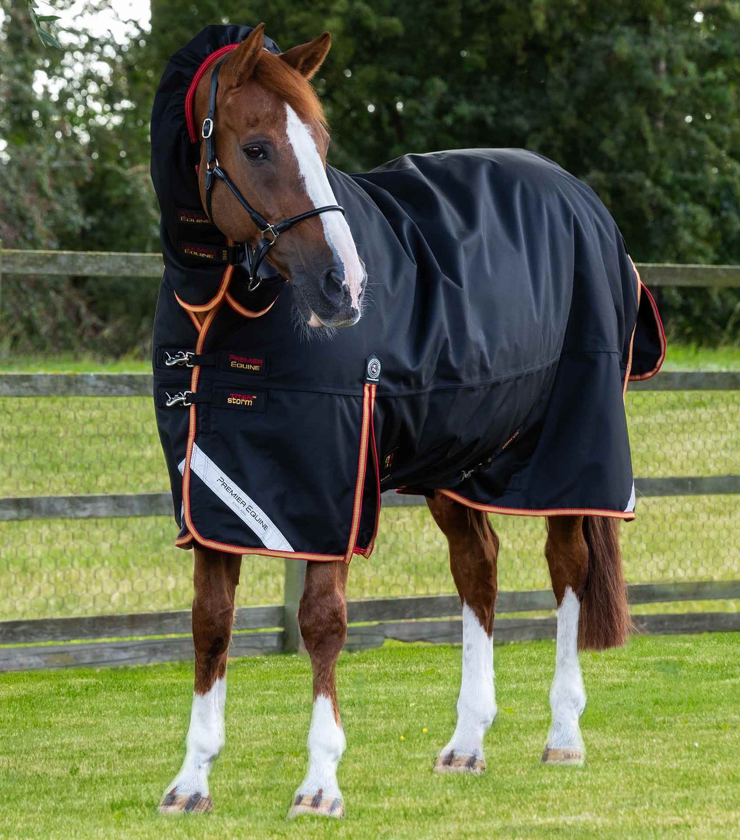 Premier Equine Titan Storm 450g Combo Turnout Rug with Snug-Fit Neck Black