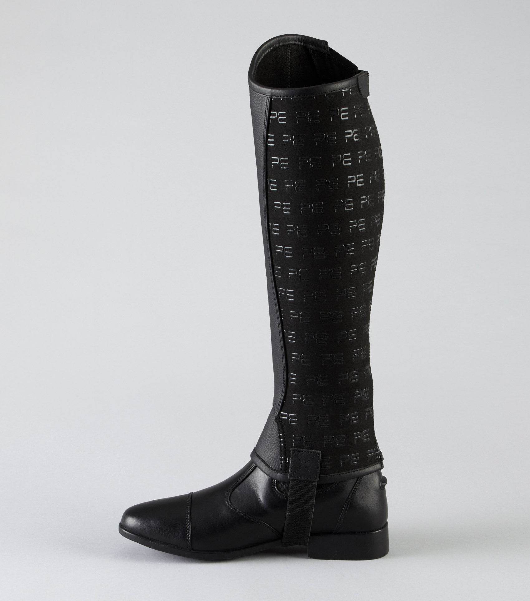 Premier Equine Actio Leather Half Chaps Black - N P Equestrian & Pet Supplies Ltd