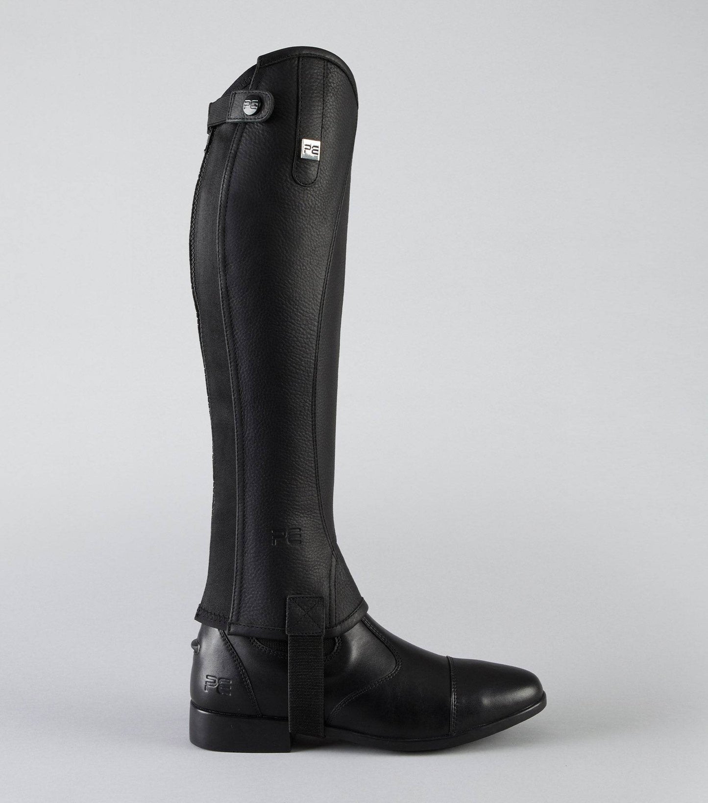Premier Equine Actio Leather Half Chaps Black - N P Equestrian & Pet Supplies Ltd