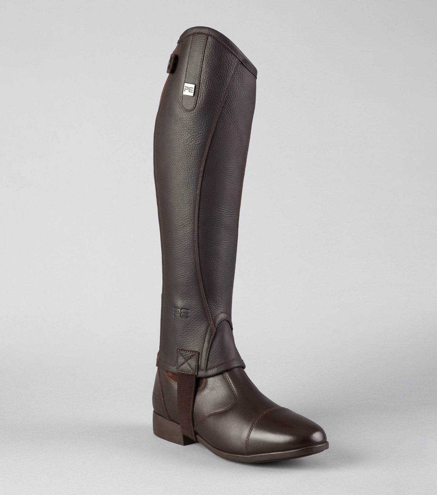 Premier Equine Actio Leather Half Chaps Brown - N P Equestrian & Pet Supplies Ltd