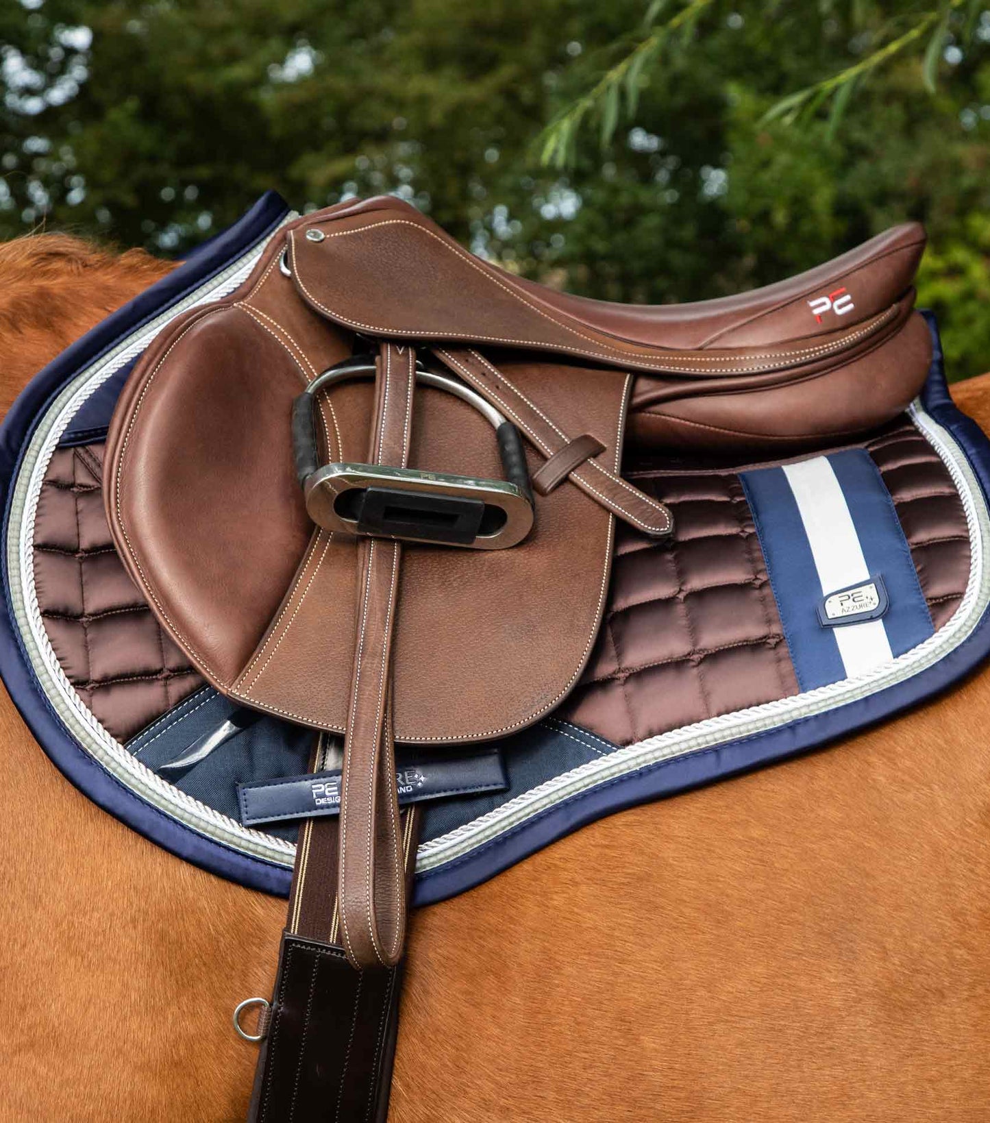 Premier Equine Azzure Anti-Slip Satin GP/ Jump Square Brown