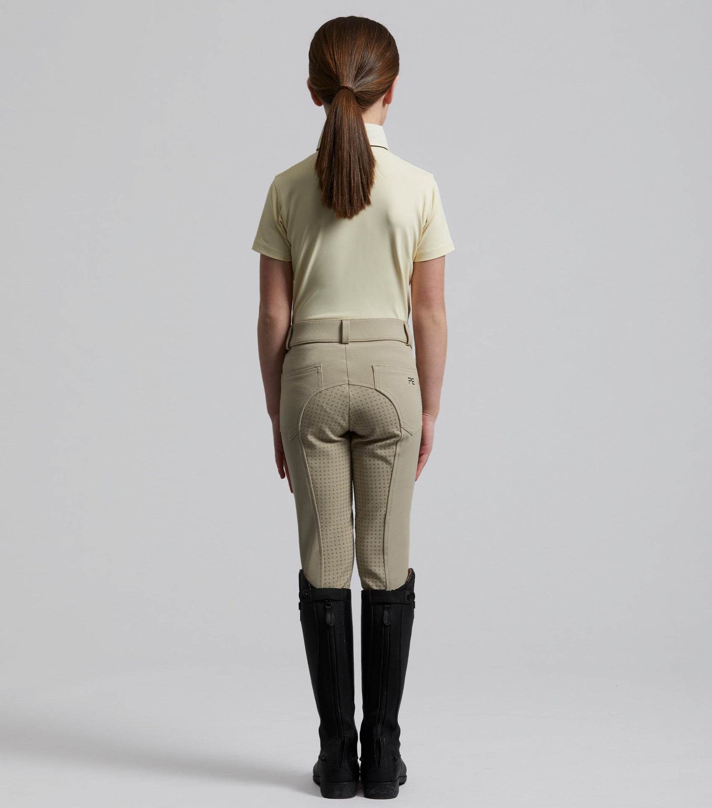 Premier Equine Brava Girls Full Seat Gel Competition Riding Breeches Beige - N P Equestrian & Pet Supplies Ltd