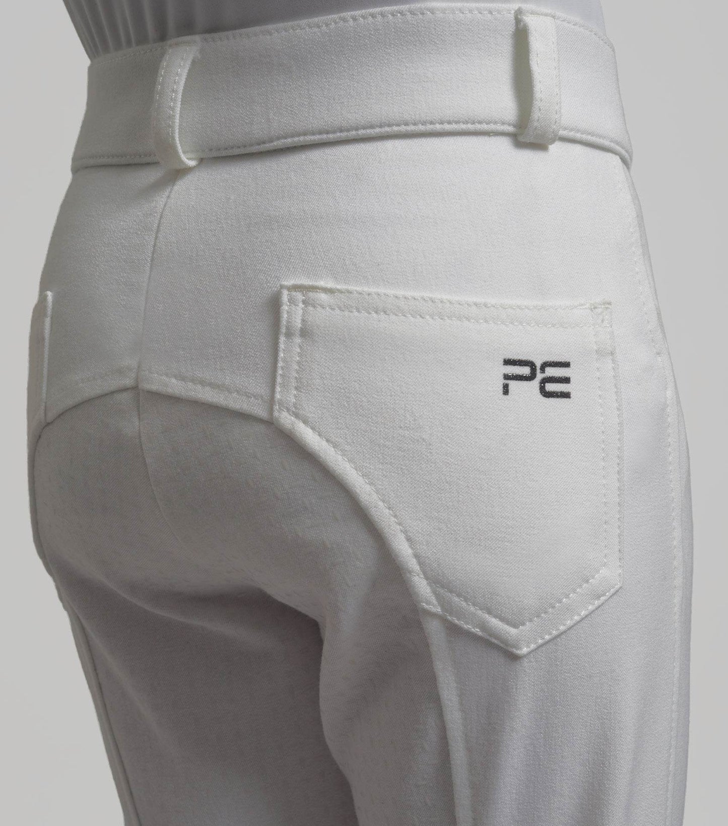 Premier Equine Brava Girls Full Seat Gel Competiton Riding Breeches White - N P Equestrian & Pet Supplies Ltd