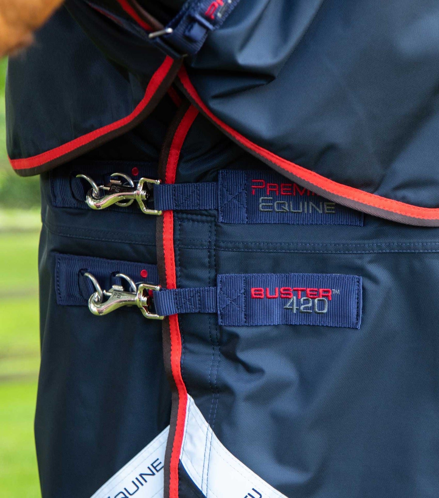 Premier Equine Buster 420g Turnout Rug with Classic Neck Cover Navy