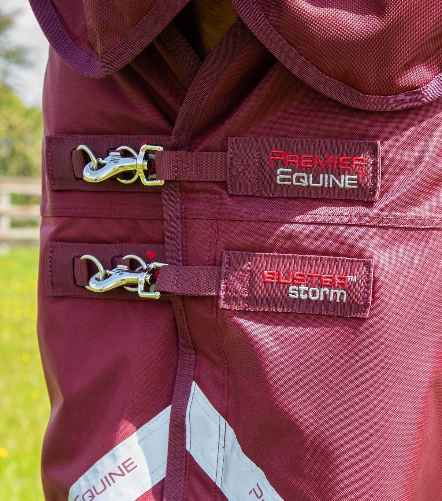 Premier Equine Buster Storm 90g Combo Turnout Rug with Classic Neck Burgundy - N P Equestrian & Pet Supplies Ltd