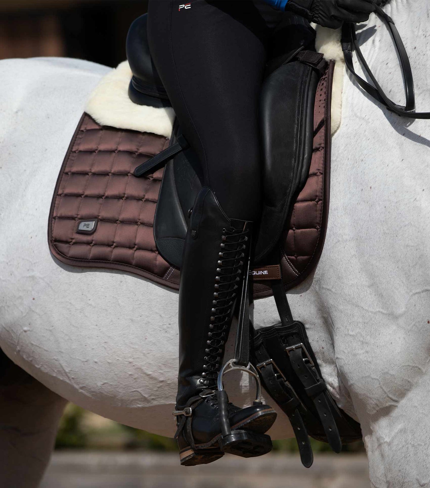 Premier Equine Capella Close Contact Merino Wool Dressage Square Brown/Natural Wool